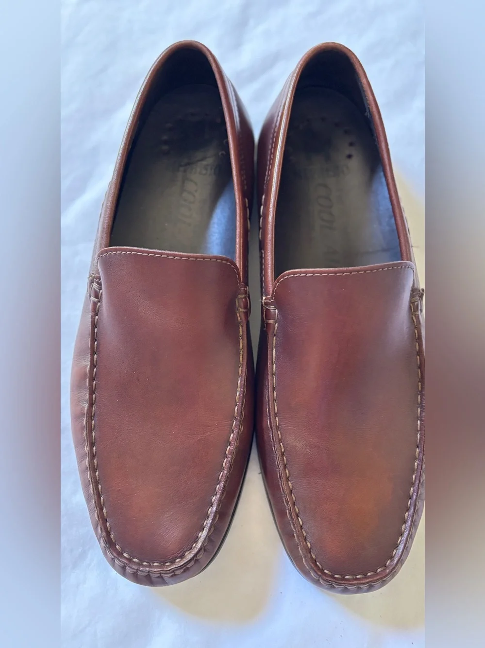 Mephisto Cool-Air Leather Slip On Loafers Brown Men’s US 10 EU 43 Comfort Shoes